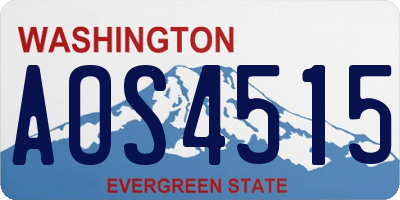 WA license plate AOS4515