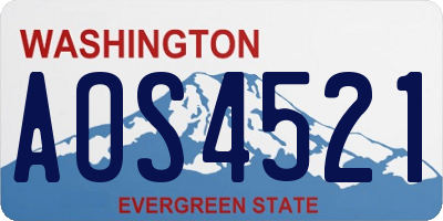 WA license plate AOS4521