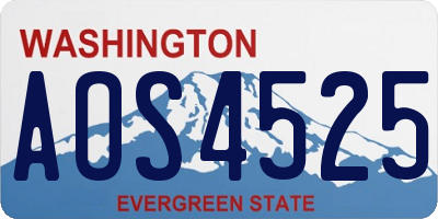WA license plate AOS4525