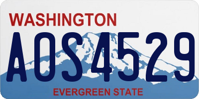 WA license plate AOS4529