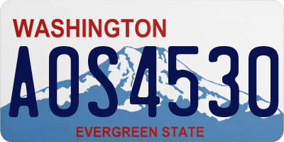 WA license plate AOS4530