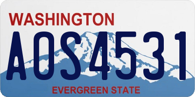 WA license plate AOS4531