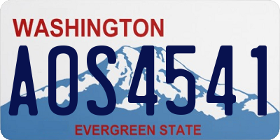 WA license plate AOS4541