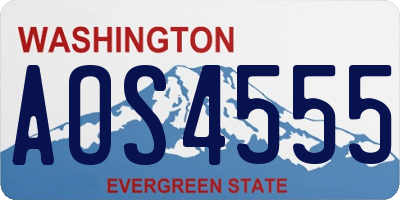 WA license plate AOS4555