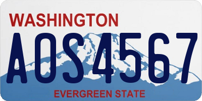 WA license plate AOS4567