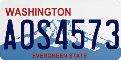 WA license plate AOS4573