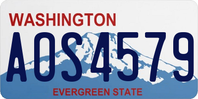 WA license plate AOS4579