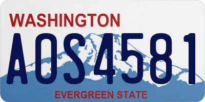 WA license plate AOS4581