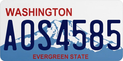 WA license plate AOS4585
