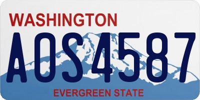 WA license plate AOS4587