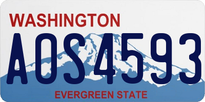 WA license plate AOS4593