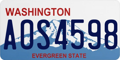 WA license plate AOS4598