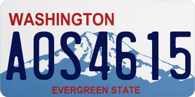 WA license plate AOS4615