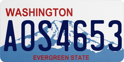WA license plate AOS4653