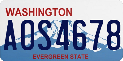 WA license plate AOS4678