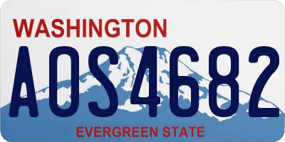WA license plate AOS4682