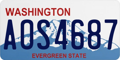 WA license plate AOS4687