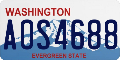 WA license plate AOS4688