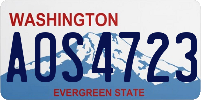 WA license plate AOS4723