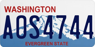 WA license plate AOS4744