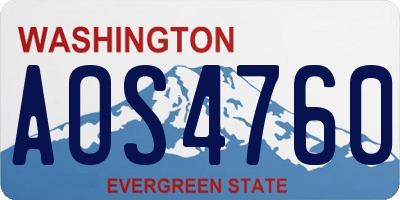 WA license plate AOS4760