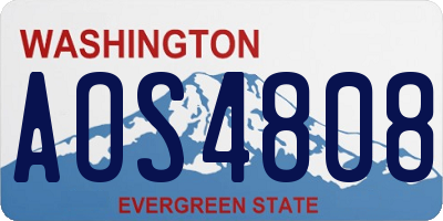 WA license plate AOS4808