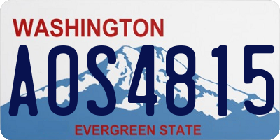 WA license plate AOS4815