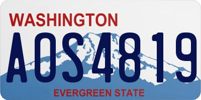 WA license plate AOS4819