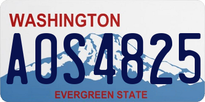 WA license plate AOS4825