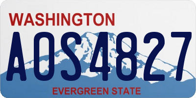 WA license plate AOS4827