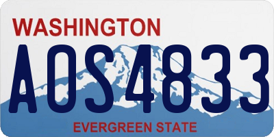 WA license plate AOS4833