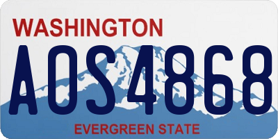 WA license plate AOS4868