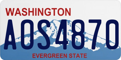 WA license plate AOS4870