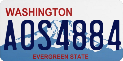 WA license plate AOS4884