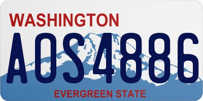 WA license plate AOS4886