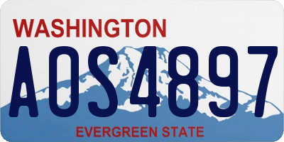 WA license plate AOS4897