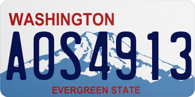 WA license plate AOS4913