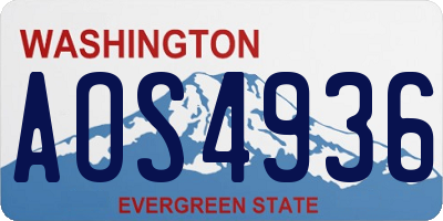 WA license plate AOS4936