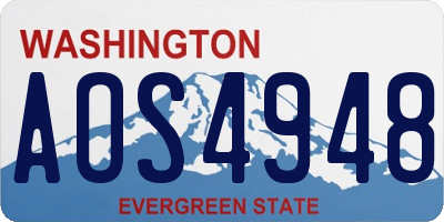 WA license plate AOS4948