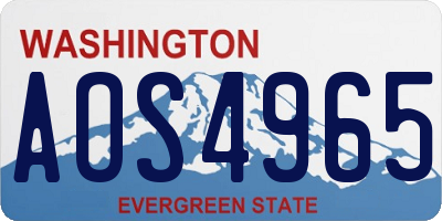 WA license plate AOS4965