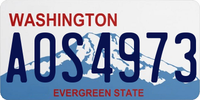 WA license plate AOS4973