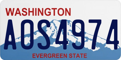 WA license plate AOS4974