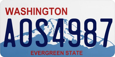 WA license plate AOS4987