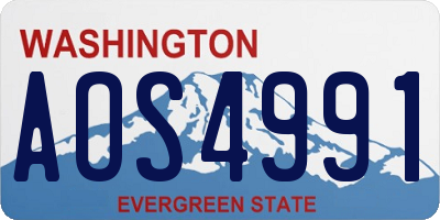 WA license plate AOS4991
