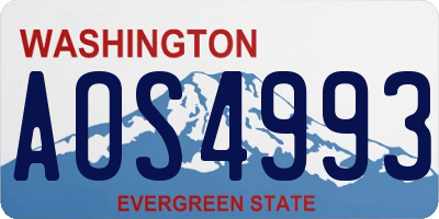WA license plate AOS4993