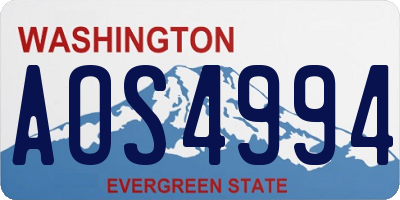 WA license plate AOS4994