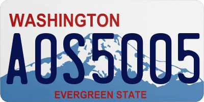 WA license plate AOS5005