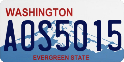 WA license plate AOS5015