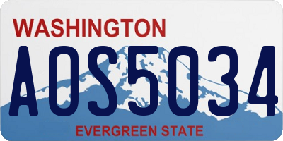 WA license plate AOS5034