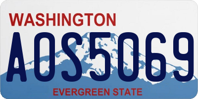 WA license plate AOS5069